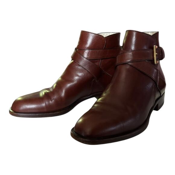 Bally Bickford Brown Leather Ankle Strap Boots Size 5½ M Made in Italy - Picture 16 of 16